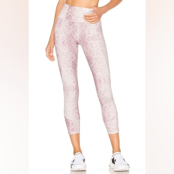 Varley Pants - Varley Revolve Kensington Coral Snake Print Cropped Leggings in Small